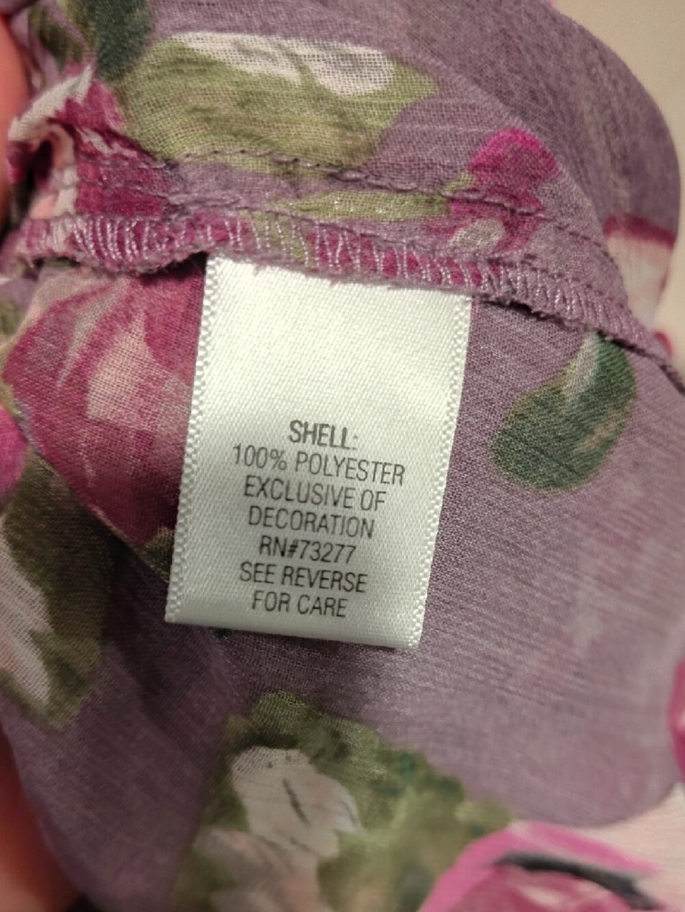 Candie's Lavender Floral Crochet-Trim Peasant Blouse - Picture 10 of 11